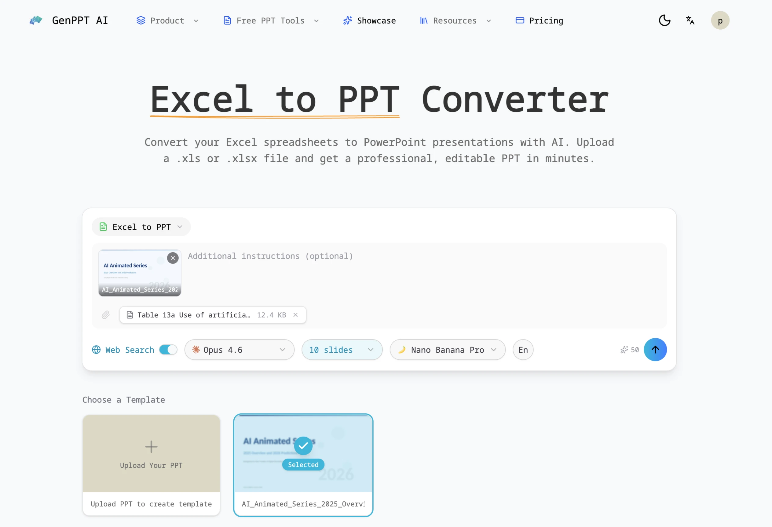 Excel to PPT - Excel to PowerPoint | Tome App