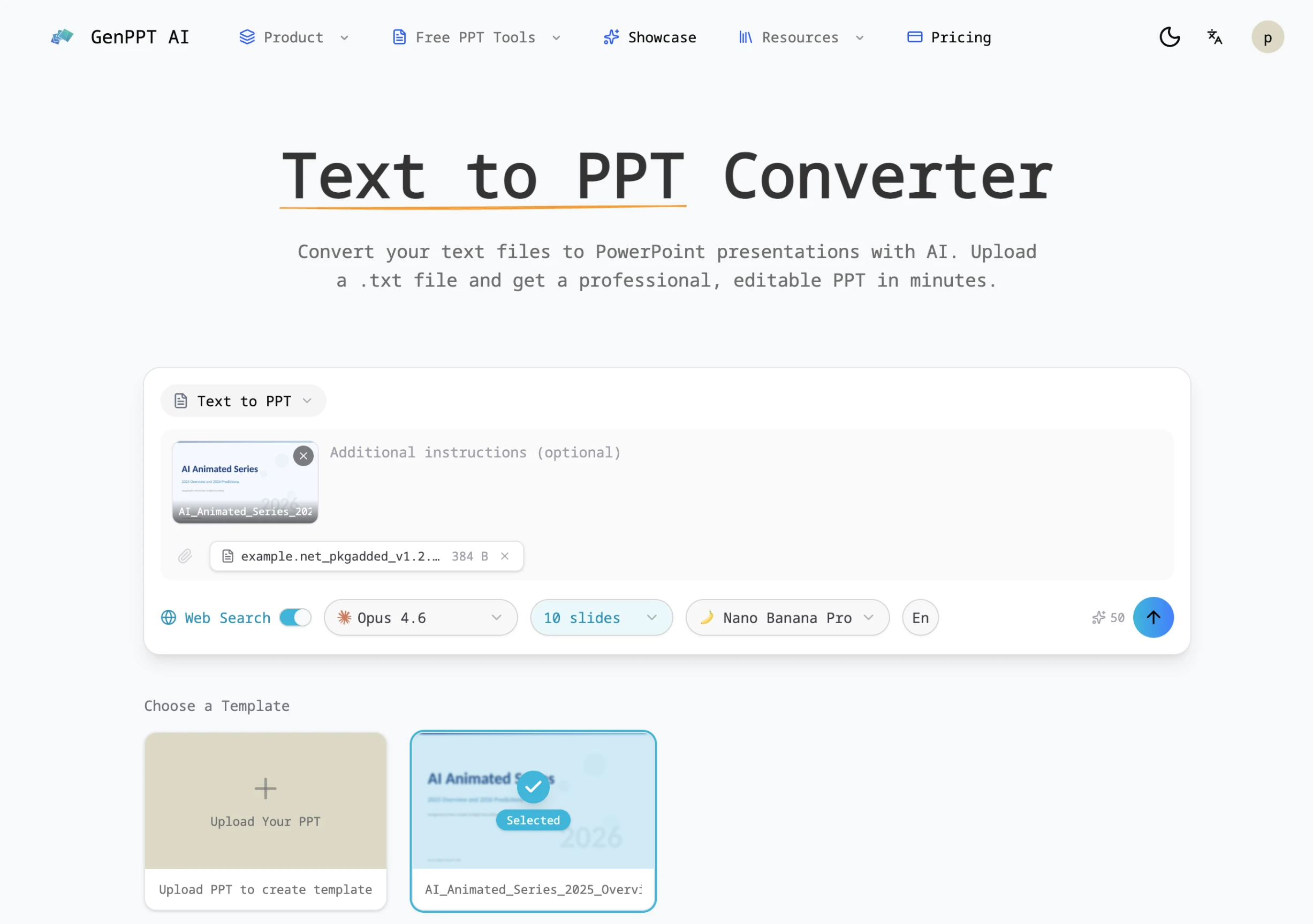 Text to PPT Converter - Free Online | Tome App